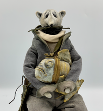 Load image into Gallery viewer, Bear with Gold fish. Collectible doll