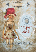 Load image into Gallery viewer, Articulated paper art dolls. Printable paper doll. PDF Paper dolls. Scrapbooking Digital. Collectible vintage paper dolls.
